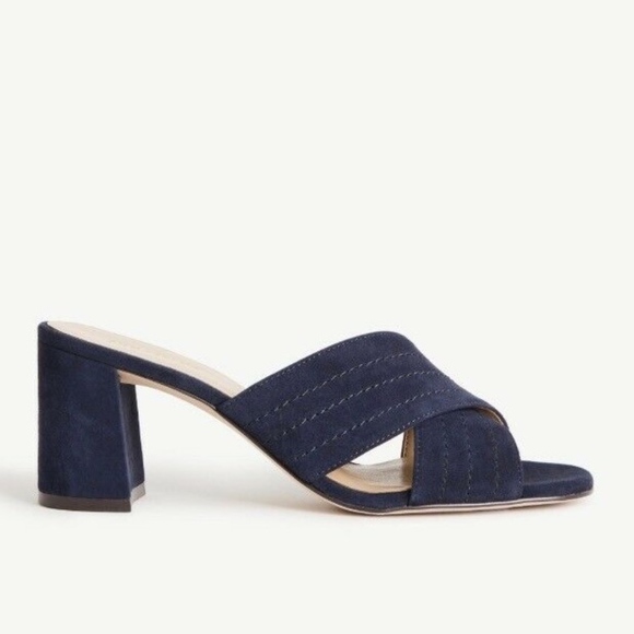 Ann Taylor Shoes - Ann Taylor Block Heel Slide Sandal Shoe 9.5 Black